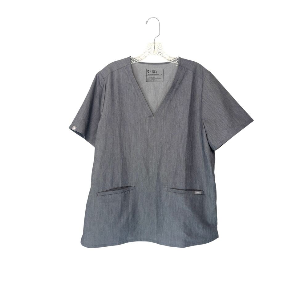 NWT Figs Graphite Gray Women's Medical Casma Three Pocket Scrub‎ Top Size XL